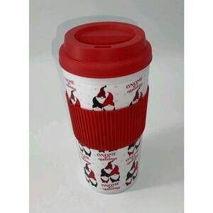 CHRISTMAS MUG Gnome Travel Coffee Hot Cocoa Tea Tumbler Gnome For The Holidays